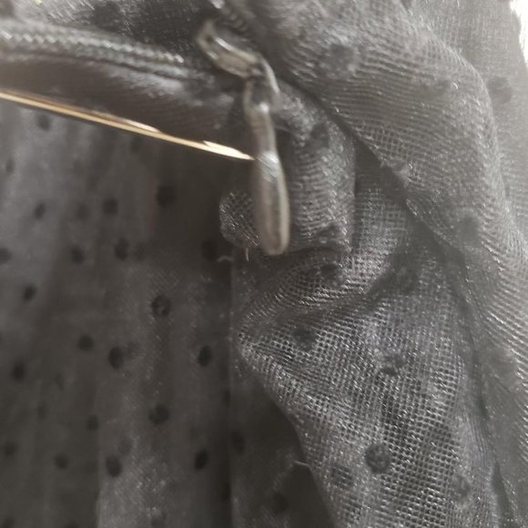 H&M Tulle Mesh Polka Dot 2 Tier A-Line Knee Length Skirt Side Zip - Size 12. - Picture 5 of 7